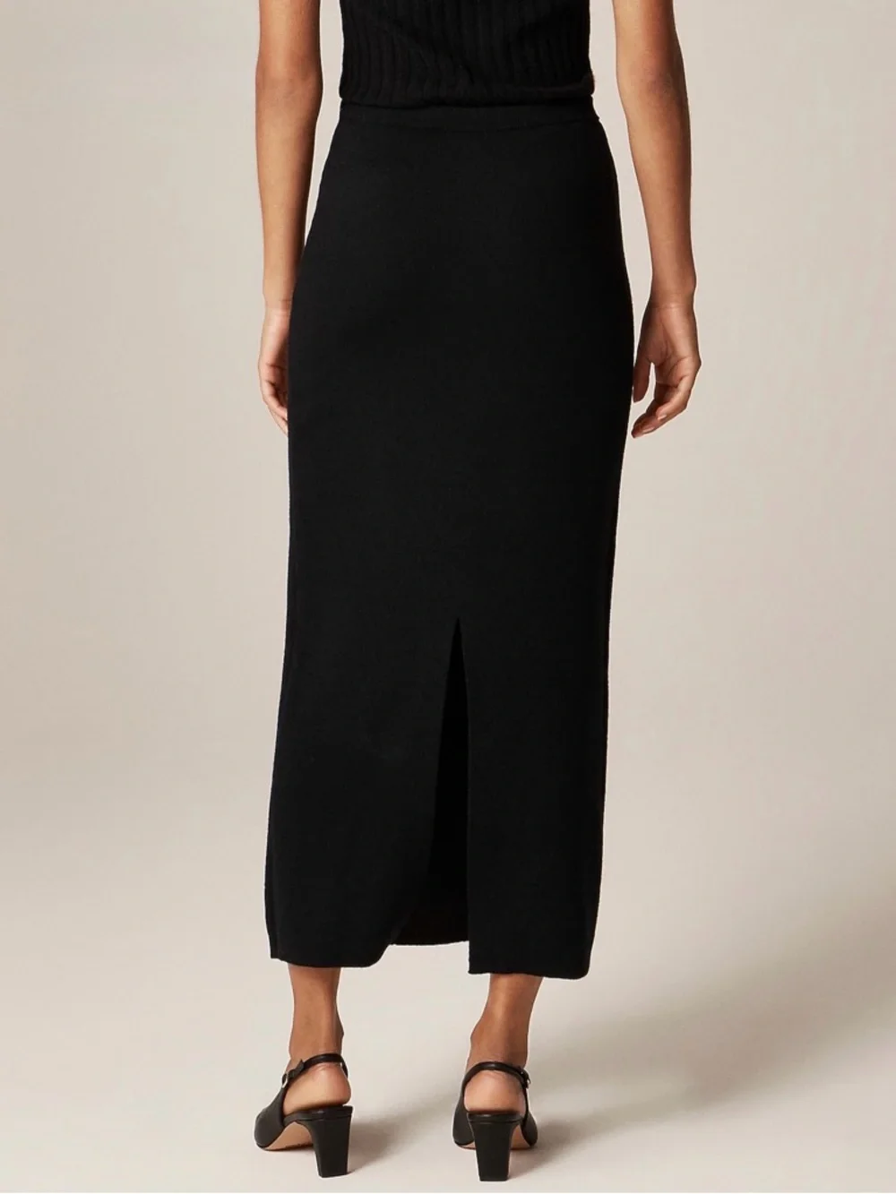 NWT J. Crew Sweater Midi Skirt Double-faced Merino Wool Blend Black Charcoal - Picture 6 of 6